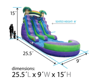 Inflatable Purple Slide Dimensions